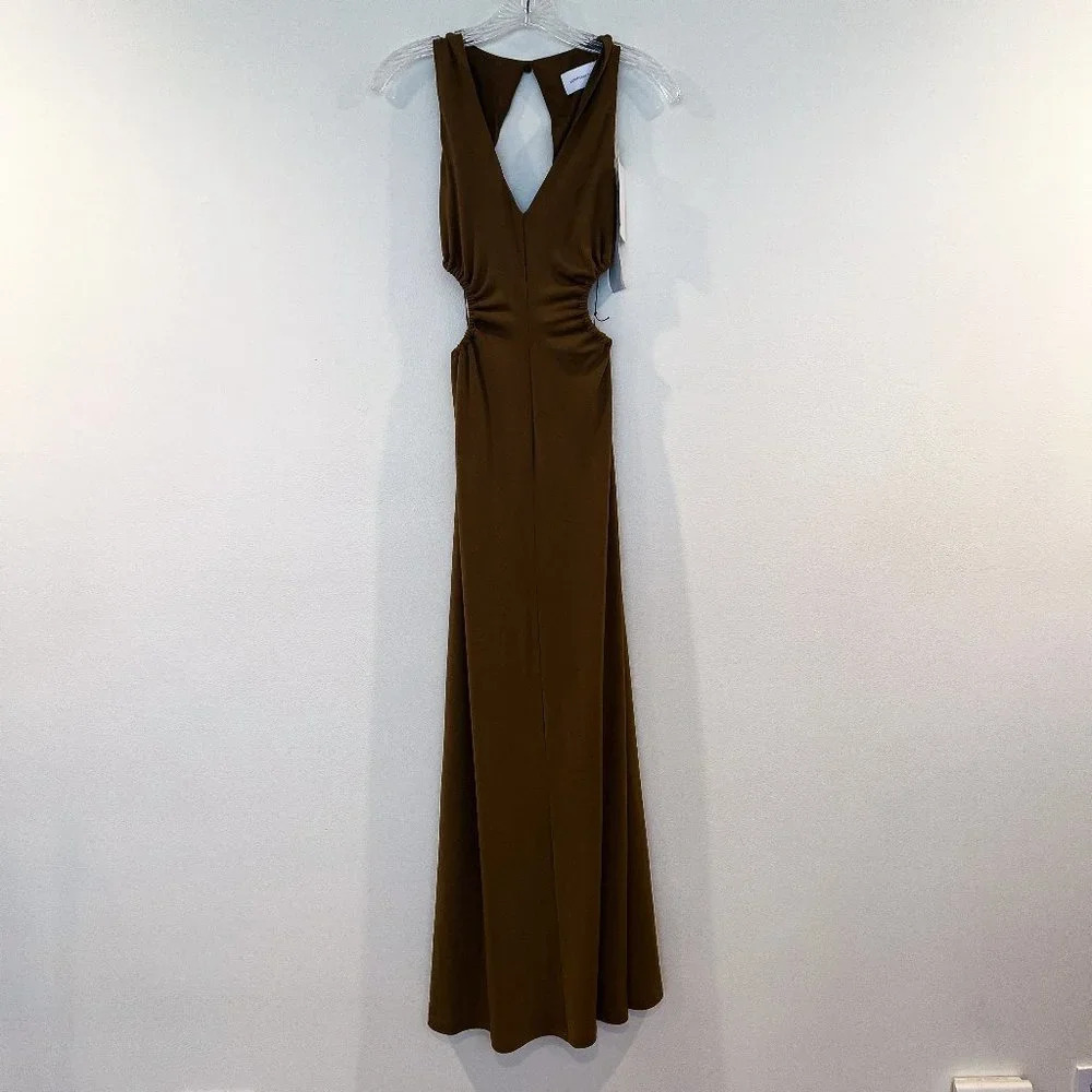 Significant Other Ingrid Cutout Back Adjustable Formal Dress in Dark Gold - Picture 2 of 9